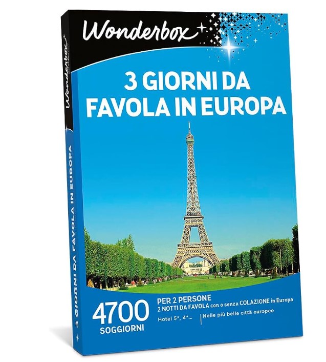 Wonderbox Gift Box – 3 giorni di favola in Europa – Valido 3 anni e 3 mesi